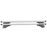 Nomad Menabo Tiger Roof Bar For VW Touareg (2014-2018) Integrated Railing Heavy Duty Lockable Car Rack With Rails Set Of 2 Aluminium Rail 120cm In Length Silver