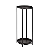 Amazon Basics Round Plant Stand made from Coated Steel for Indoor and Outdoor use, Black