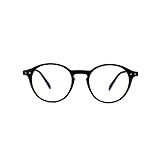 Muunel Blue Light Blocking Glasses with Essilor Anti-glare Coating, model UVAllBlue™ for HD Vision, Black Round Frame for Men, Non-prescription