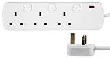 PRO ELEC PELB2001 Individualy Switched Mains Extension Lead, 3 Gang, 7.5m, White