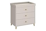 Shefa Kids 890 Cashmere Beige Baby Changing Unit – 3-Drawer Changing Table with Drawers & Dresser, Nursery Furniture, Diaper Station