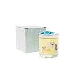 Cute Creations by Conka Large Luxury Candle - Pug Dog Design Hand Poured in The UK Artisan Gifts for Women Soy Vegan Decorated with Cute Dogs for Dog Lovers Gift Ideas, Lime Basil and Mandarin Scent
