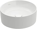 Villeroy & Boch Collaro Countertop Washbasin, 400 x 400 mm, without battery hole?, without overflow, without grounding, 4A1840, Colour: White Ceramicplus - 4A1840R1