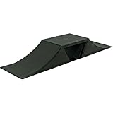 GEEZY Small Dual Sided Skate Ramp - Black, Anti Slip, Grit Surface, Snap-Together, Portable Outdoor Sports Accessory - For Kids Bikes, Skateboards, Roller Skates, BMX, MTB, RC Car