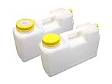 Clearcut - 2 x 12L Water Containers - 1 x Solid Cap - 1 x 2-Part Cap - Campervan and Motorhome