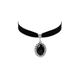 Hanary Gothic Vintage Victorian Choker Necklace, Black Velvet Choker, Goth Vintage Jewelry Gift for Women, Christmas Jewelry Gift