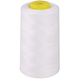 Overlocking Sewing Machine Polyester Thread x Four 5000 Yards Cones White Black Natural Cream (White)