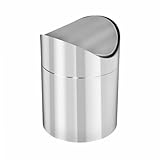 GEEZY 1.5L Stainless Steel Table Top Waste Recycling Rubbish Bin Swing Lid Kitchen Bin