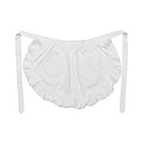 Half White Apron Waist Apron with 2 Pockets White Waitress Apron White Half Apron for Women Adjustable Frilly Waiter Apron Maid Costume Aprons for Kitchen Cooking Restaurant Servers Hote Coffee Shop