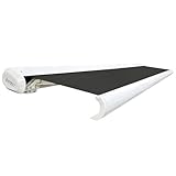 INTELROLL INT500 Full Cassette Retractable Awning Canopy 3m x 2.5m/9.10ft x 8.2ft For Garden Patio or Shop Front ELECTRIC Motorised Control White Frame with PU Coated Polyester Fabric Anthracite Grey