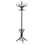 Headbourne Solid Wood Traditional Floor Standing Hat Coat Umbrella Stand - Walnut Varnish