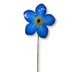 Single Handcrafted Forget Me Not Metal Garden Ornaments - 48cm Tall Unique Garden Stakes for Pots & Borders - Durable, Handcrafted Outdoor Decorations - Vibrant Blue Flowers for Garden - one flower