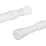Curtain Poles 84-150cm Telescopic Tension Curtain Rail No Drill Adjustable Tension Rod Shower Rail Curtain Pole for Kitchen Cupboard Bathroom Window
