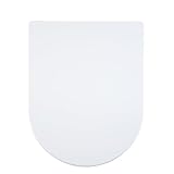 AQUALONA® Premium D Shape Thermoplastic Toilet Seat - Soft Close - Hard-Wearing - Quick Hinge Release - Click, Lift & Clean Technology - Top and Bottom Fittings Included (White D Shape)