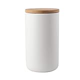 LONGTAP Food Storage Canister with Airtight Lid,Ceramic Storage Container Kitchen Storage Jar for Coffee,Sugar,Tea,Spice etc. (White, 30.43 oz)