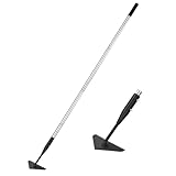 YEELOR Triangle Garden Hoe, Carbon Steel Push-Pull Weeding Tool, Equipped with 57.5" Stainless Steel Long Handle – A Long-Handle Weeder for Digging, Weeding, Hoeing and Loosening Soil