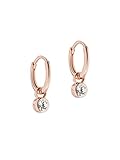 Ted Baker Sinalaa Crystal Huggie Hoop Earrings For Women (Rose Gold/Crystal)