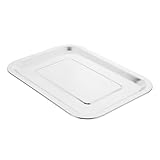 Hoement Stainless Steel Toaster Oven Pan Rectangular BBQ Baking Tray 304 Thickened Rectangle 27x20x2cm Oven Roasting Plate for Home Kitchen Cooking