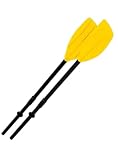 Aggloz | Kayak Paddle Oar | Adjustable Portable Detachable Paddles Oars for Inflatable Boat Kayaking Boating Canoeing Surfing Outdoor Water Sports | TWIN PADDLES (Yellow Paddles)