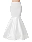 BEAUTELICATE Women Petticoat For Mermaid Wedding Bridal Dress Gown Slim a-line Crinoline Underskirt Hoop Fishtail Trumpet Half Slips Ivory, L