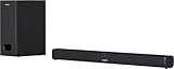 Sharp HT-SBW110 2.1 Soundbar, 180W Slim Bluetooth Soundbar with Wired Subwoofer for TV with HDMI ARC/CEC, Aux and Digital Optical-In, Wall Mount or Table Top Sound Bar - Black