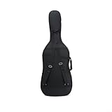 EpheyFIF Waterproof 1/4 Size Thick Cello Padded Gig Bag with Back Pack Straps, Black Gig Bag with Comfortable Carrying Straps and Ample Storage