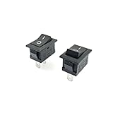 JZK 2Pcs On/Off Rectangle Mini Rocker Switch, 2 Position SPST 2 Pin Snap 6A 250V/10A 125V AC for Car Auto Boat Household Appliances