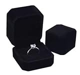 Velvet Earring Ring Brooch Cufflink Box for Jewellery Gift - Small Engagement Wedding Day Proposal Ceremony Box for Men and Women - Black