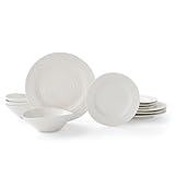 Portmeirion Home & Gifts CPW80002-X Dinner Set, Porcelain, White, 27.9 x 27.9 x 2.5 cm