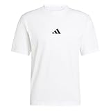 adidas Men's Essentials Small Logo Single Jersey TEE, White/Black, XL
