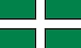 Devon Flag - 5ft x 3ft St Petroc's Cross Flag with Eyelets - Suitable for Flagpoles - Party Decoration Accessory