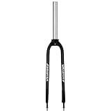 splumzer 1-1/8" 26/27.5/29" Aluminum Alloy Rigid Disc Brake MTB Fork, 28.6mm Threadless Straight Tube Superlight Mountain Bike Front Forks (27.5 inches, Black)