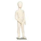 forestalk Kids Mannequin Age 5-14, Child Mannequins Full Body Manikin Toddler Teenagers Beige Torso Dummy Dress Form For Shop Window Clothing Display, With Head Arms(Size:5 Years Old)