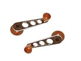 Chrome/Wood Winder Handles Pair T25 T3 Transporter 1980-1990