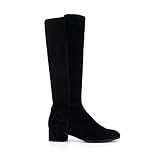 Dune London Ladies TAYLA Stretch Knee-High Boots Size UK 6 Block Heel Suede Knee High Boots