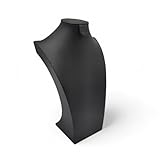 1x X-Large Black Leatherette Necklace Bust Display Stand for Chains and Pendants – Jewelry Display Holder for Shops, Counters, Craft Fairs & Exhibitions – Durable, Easy-to-Clean Showcase Bust