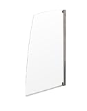 Aqualux 750mm Sail Bath Screen - Polished Silver/ Clear