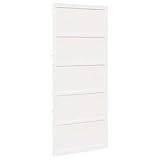 vidaXL Barn Door White 80 x 208 cm Solid Pine Wood, Modern, Rectangular Sliding Door Solution, Functional Pine Barn for Entryway, Space-Saving Decorative Room Divider