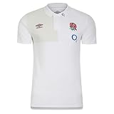 Umbro Mens England Rugby CVC Polo Shirt 2023 2024 Adults Top White/Dew XL