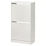 IKEA BISSA shoe cabinet with 2 compartments white (49x28x93 cm)