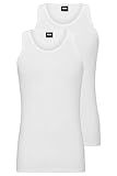 BOSS Men's Tank Top 2P CO/EL, New-White100, S (Pack of 2)