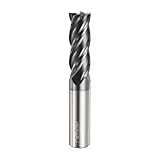 sourcing map Carbide Square Nose End Mill Bit 16mm Cut Dia 4 Flutes TiAlN Coated Milling Cutter for Hardened Steel Metal (16mm Shank 40mm Cut Length 100mm Long 45 Degree HRC53-55)