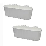 Planters Pride 2-Pack Urbo 38cm Recycled Plastic Window Flower Boxes, White | 5L Hanging Balcony Trough Planters with Hooks, Garden/Houseplant Pots | Indoor/Outdoor Weatherproof Fence Railing Planters