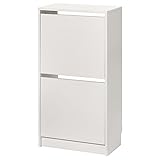 Ikea BISSA shoe cabinet with 2 compartments, 49x28x93 cm, white