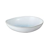 Denby - Kiln Blue Medium Organic Dish - 550ml Capacity - Ceramic Stoneware Plate for Snacks, Hosting - Dishwasher & Microwave Safe Crockery - Reactive Glaze - Chip Resistant Ornament - L18xW18xH5.5cm