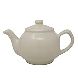 UNIQUE HOME LIVING Matt Cream Finish 2 Cup Teapot 450ml Stoneware Tea Serving