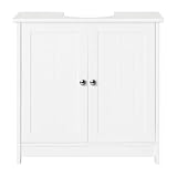 raxter Under‑Sink Bathroom Cabinet, Black Freestanding Under‑Basin Cupboard with 2 Shelves & Shutter‑Style Doors – Compact Storage Unit