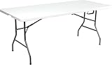 BARGAIN FACTORY 6ft Folding Trestle Table – Heavy-Duty, Portable, Space-Saving Design for Catering, camping, Events, Markets, Outdoor & Indoor Use