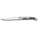 Rousselon 393002 Laguiole Horn Handle ABS Steak Knife, Stainless Steel, Grey, 11.5 x 30 x 30 cm