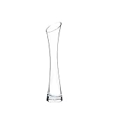 QUUPY 20CM Small Flower Vase Tall Thin Narrow Necked Glass Vases Clear Mini Mouth Single Stem Vases for Decorative Home Decor Living Room Office and Centerpieces, Transparent
